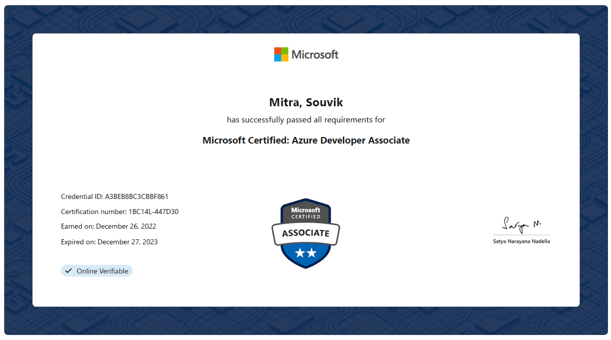 Azure Developer Associate