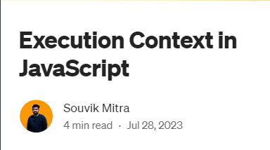Execution Context in JavaScript