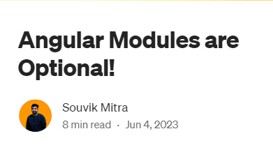 Angular Modules are Optional!